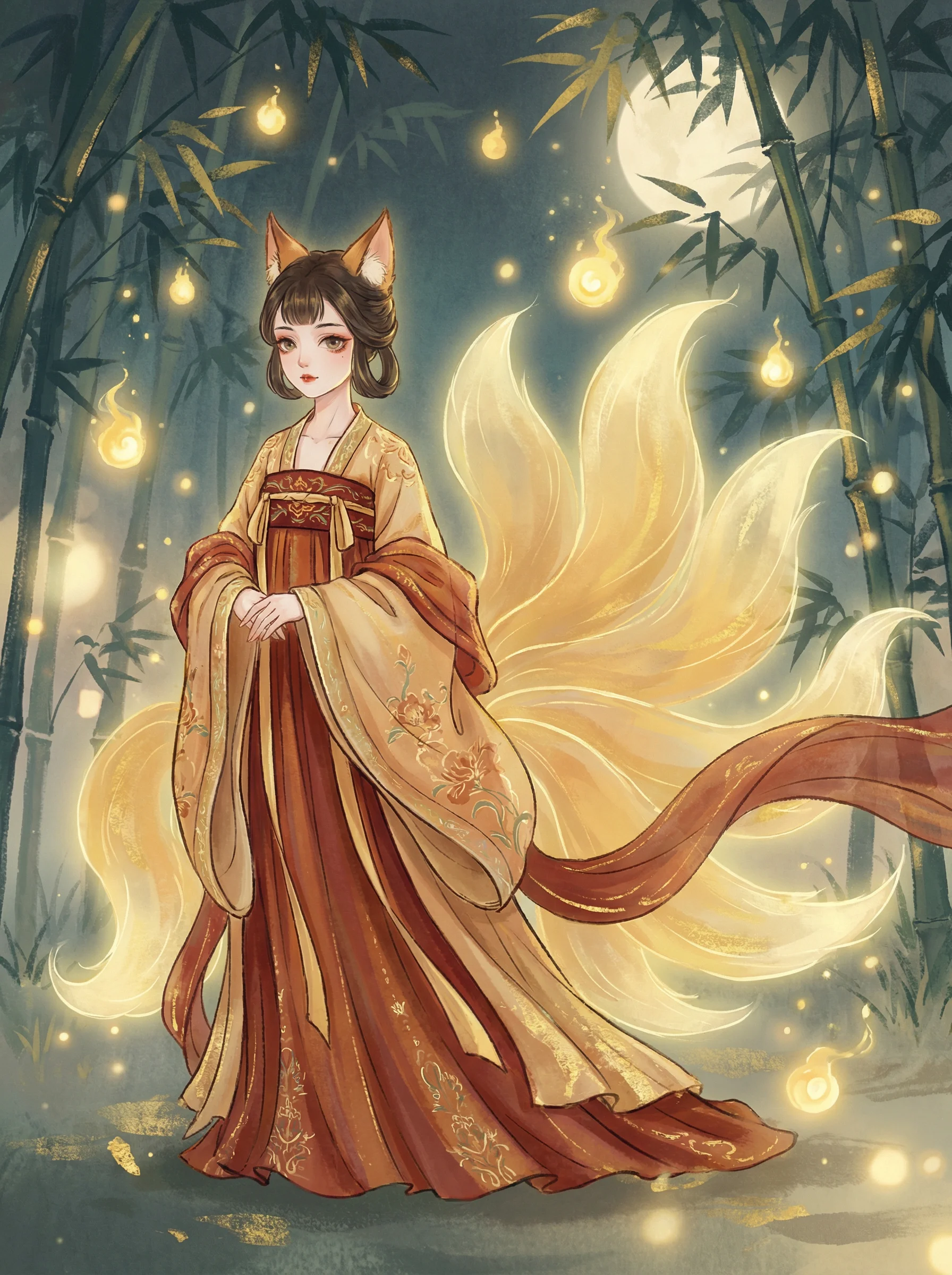 九尾狐 - 夜班猎人在线 山海经神兽动漫角色